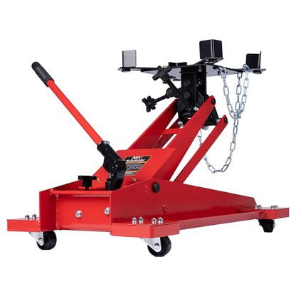 800 lbs Adjustable Hydraulic Transmission Jack – Low Profile Telescoping Floor Lift with 360° Swivel Casters, Heavy-Duty Steel Construction