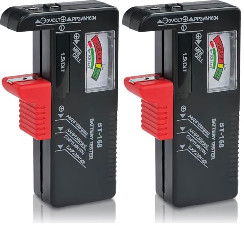Dlyfull Battery Tester, Small Battery Testers Universal Battery Checker for AAA AA C D 9V 1.5V Button Cell Household Batteries (Pack of 2) - size: Small (Pack of 2)