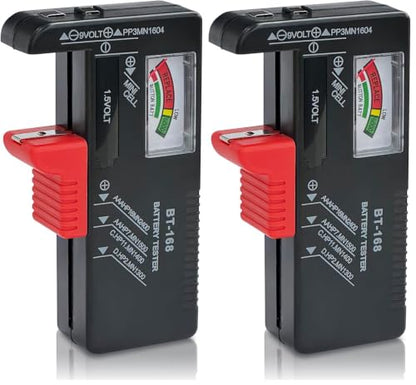 Dlyfull Battery Tester, Small Battery Testers Universal Battery Checker for AAA AA C D 9V 1.5V Button Cell Household Batteries (Pack of 2) - size: Small (Pack of 2)