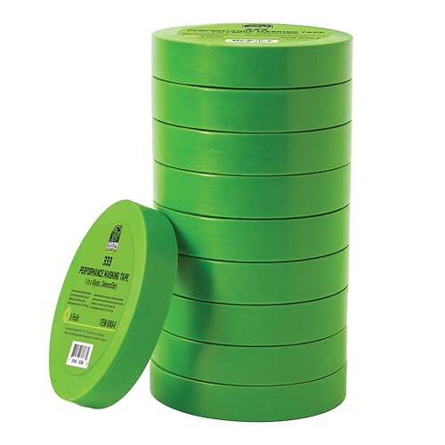 LAUCO DINOGREN Masking Green Tape 1 Inch x 60 Yards, 9 Rolls, Green High Performance Painters Tape, Heat, UV and Water Resistant Tape for Car Painting, Auto Body Refinishing and Spray Booths 6068 - size: 1in-9rolls