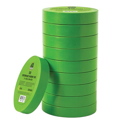 LAUCO DINOGREN Masking Green Tape 1 Inch x 60 Yards, 9 Rolls, Green High Performance Painters Tape, Heat, UV and Water Resistant Tape for Car Painting, Auto Body Refinishing and Spray Booths 6068 - size: 1in-9rolls