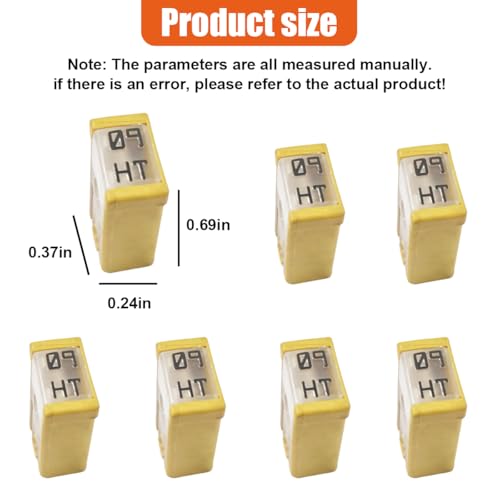 6PCS 60A 32V Mini Slotted Automotive MCASE Shaped Cartridge Fuse Kit, Micro Cartridge Fuse Assortment, Universal Low-Profile Vehicle Fuses Replacement for Car, SUV, Truck (60A) - size: 60A