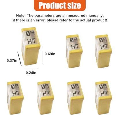 6PCS 60A 32V Mini Slotted Automotive MCASE Shaped Cartridge Fuse Kit, Micro Cartridge Fuse Assortment, Universal Low-Profile Vehicle Fuses Replacement for Car, SUV, Truck (60A) - size: 60A