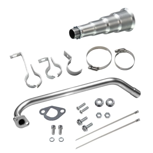 4 Stage Long Exhaust Pipe for Predator 212 exhaust 224cc 196cc for Coleman CT200U-EX CT200U BT200X for Baja Warrior MB200 Axis M200 GX200 6.5hp Clone Engine KT196 Go Kart Parts-Silver - color: Silver, size: 4 stage