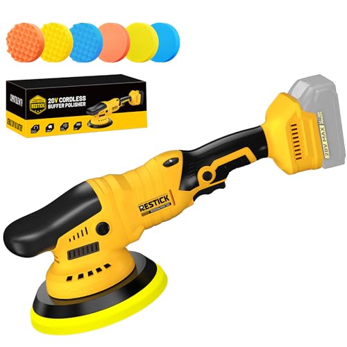 Cordless Buffer Polisher Compatible with Dewalt 20V Battery, 7500RPM | Dual Action | 6 Variable Speed | 6-Inch, 2026 New Upgraded Brushless High Power Orbital Car Polisher (Tool Only) - color: Compatible With Dewalt 20v Max Battery