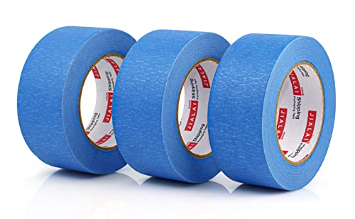 JIALAI HOME 3 Rolls Blue Painters Tape 2 inch Painter Tape Wide Roll, Blue Masking Paint Tape 2 Inches x 60 Yards for General Purpose Walls Painting, Automotive - size: 1.88 Inches x 60 Yards