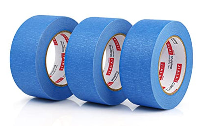 JIALAI HOME 3 Rolls Blue Painters Tape 2 inch Painter Tape Wide Roll, Blue Masking Paint Tape 2 Inches x 60 Yards for General Purpose Walls Painting, Automotive - size: 1.88 Inches x 60 Yards