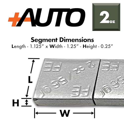 +Auto 2 oz Steel, Adhesive Stick on Wheel Weights, EZPeel Tape. Cars, Trucks, SUVs, Motorcycle, Low Profile, Rim Contoured, U.S.A. Professional Grade, 72pcs/Box (Silver) - color: Silver
