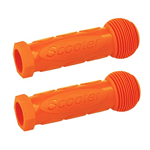 Kids Scooter Handle Grips Replacement Handlebars for 2/3/4 Wheels Child Kick Scooters Bike Rocking Car Push Cart, 9 Color Available, 2-Pack - color: Orange