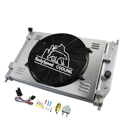 3 Row Aluminum Radiator+Shroud Fan for 2005-2013 Chevy Corvette 6.0 6.2L 7.0L V8, radiators,replacement radiator, aluminum radiator