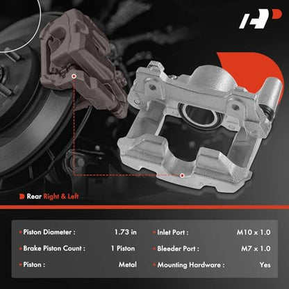 A-Premium Rear Left and Right Side Disc Brake Caliper with Bracket - style: Rear Driver and Passenger Side
