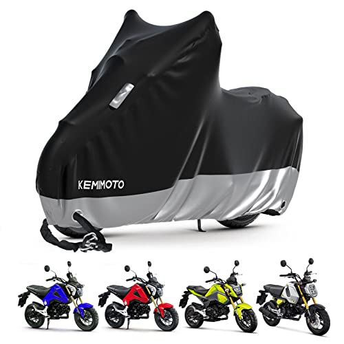 KEMIMOTO 튼튼한 방수 미니 바이크 커버 전천후 야외 주차 - color: 실버., size: Mini Bike