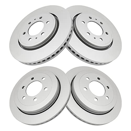 TRQ Front and Rear Brake Rotors Set Premium G-Coated - style: BRA15441