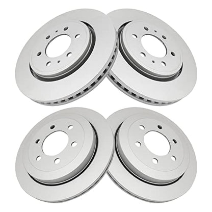 TRQ Front and Rear Brake Rotors Set Premium G-Coated - style: BRA15441