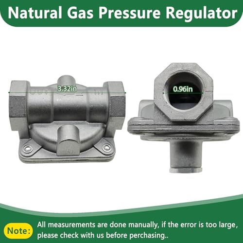 Natural Gas Pressure Regulator with 3/4" FNPT Thread, 1/2 PSIG Inlet Pressure and 4"-10" WC Outlet for Grill, Stove Range Pipe Lines