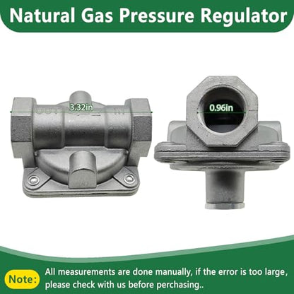 Natural Gas Pressure Regulator with 3/4" FNPT Thread, 1/2 PSIG Inlet Pressure and 4"-10" WC Outlet for Grill, Stove Range Pipe Lines