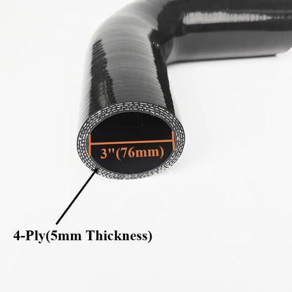 YSIL 3" ID 45 Degree Elbow Silicone Coupler Hose with 2PCS T-Bolt Clamps - size: 3 Inch