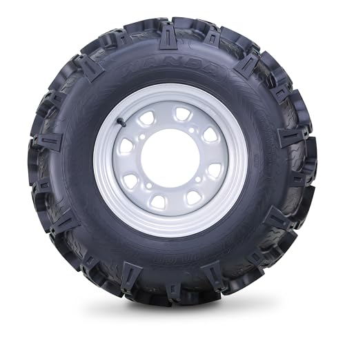 WANDA ATV Tire & Wheel Set 25x8-12 25x10-12 on 4x156mm PCD 4+3 Silver Rims - size: 4x156mm 4+3 wheel