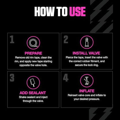 Muc-Off Ultimate Tubeless Setup Kit, XC/Trail, 25mm Tape, 44mm Valve - style: X-country