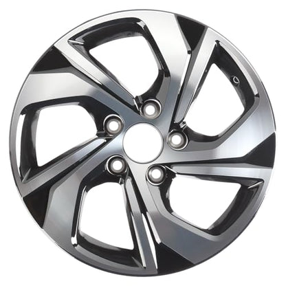 New Single 16x7 Inch 16 Inch 16" Aluminum Alloy Wheel Rim Fits For 2016 2017 Honda Accord, OE Direct Fit Replacement Rim, Machined Black, 64078
