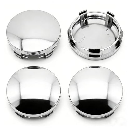 4 PCS Car Wheel Center Hub Cover, ABS Snap-in Wheel Center Protective Cover, 60 MM Outer 56 MM Inner Diameter Rim Hub Caps, Universal for Most Cars (Silver) - color: Silver