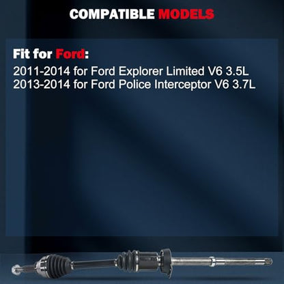 CCIYU CV Axle Shaft for Ford Explorer 2011-2012 Front Right 66-2281 - size: 17-9584