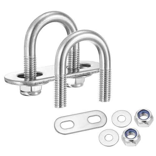 METALLIXITY U Bolts 4Set M6x16x34,Round U Bolt Kits 304 SS U Clamp - color: Silver, size: M6x16x34mm