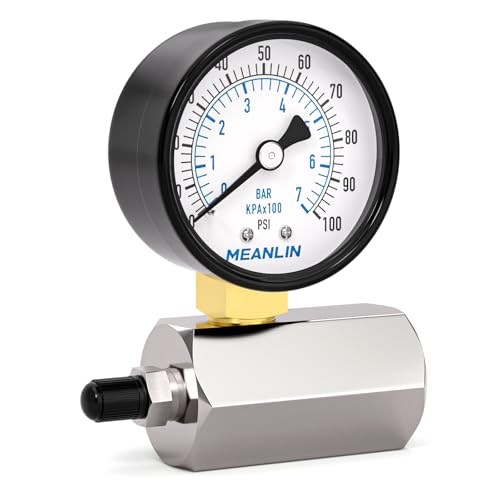MEANLIN MEASURE 0~100Psi 2" Steel Double Graduated Air Test Pressure Gauges, 3/4" FNPT Connection, -3-2-3% Accuracy - size: 0-100Psi, style: Chrome Body