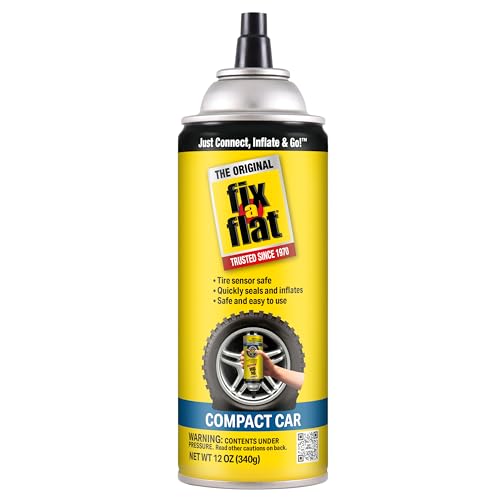 Fix-A-Flat S60410 Aerosol Emergency Flat Tire Repair and Inflator, for Compact Tires, Eco-Friendly Formula, Universal Fit for All Compact Cars, 12 oz. (Pack of 1) - size: Compact Car
