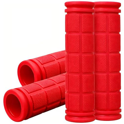 CHUNZEXI 4 PCS Rubber Bike Handlebar Grips - color: Red