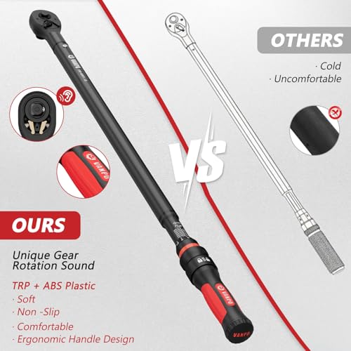 VANPO Torque Wrench 3/4-Inch Drive 100-650 Ft-Lb for Truck, ±3% Accuracy - size: 3/4-Inch 100-650 Ft-Lb