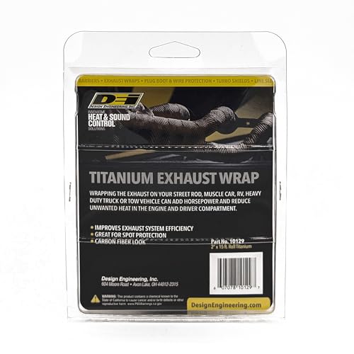 Design Engineering Titanium Exhaust Wrap 2" x 15' | Lava Rock Technology - color: Titanium, size: 2" x 15'