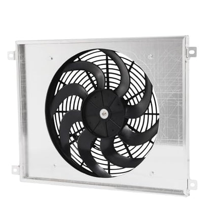 Radiator Shroud&16'' Electric Fan for 1966-1970 Ford Mustang Torino Falcon Mercury Cougar Radiator Cooling Fan Assembly kit