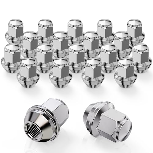 MZS M12x1.5 Lug Nuts for Bronco Escape Focus Ranger Fusion MKZ Chrome 20PC - size: M12X1.5-1.25" (32mm) Long