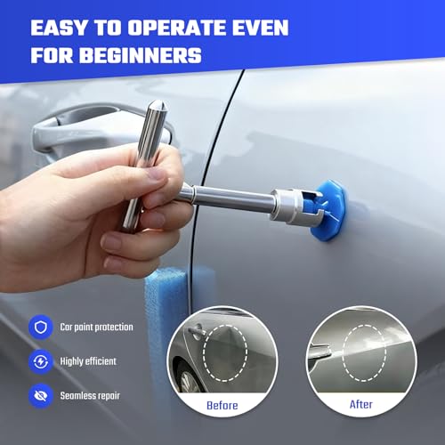 Car Dent Repair Removal Kit Small Paintless Auto Body Puller Remover Tool Tools,28Pcs Dent Pull Kits,Dent Remover Tool for Car Door Dents Hail Damage Refrigerator Dents