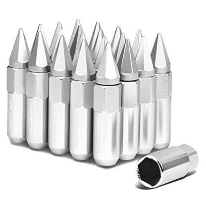 Auto Dynasty M12 x 1.5 Open/Closed End Design 20-Piece Aluminum Alloy Wheel Lug Nuts +1 X Deep Drive Extension (Silver) - color: Silver