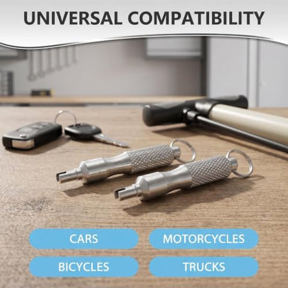 2 PCS Schrader Valve Core Removal Tool Keychain,Tire Valve Stem Repair Tool