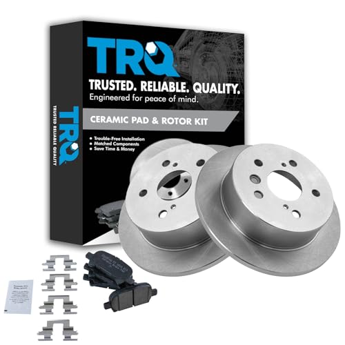 TRQ Rear Ceramic Brake Pad and Rotor Set - style: BKA10921