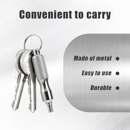 2 Pcs Valve Core Removal Tool Keychain, Stainless Steel