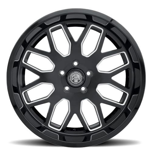 22x10 Gloss Black Milled Aluminum Alloy Wheel | 5x127 Bolt Pattern | -21mm Offset | 4.6in Backspacing | 78.1mm Center Bore | 2500 lb Load Rating
