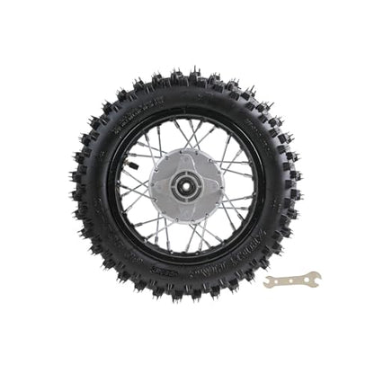 Rear Wheel 80/100-10 Tire Rim 1.6-10 Drum Brake Dirt Pit Bike KLX110 KX65 CRF70 - size: 80/100-10''
