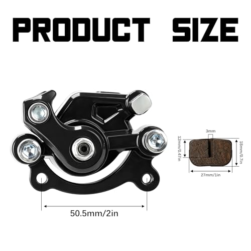 Mini Bike Rear Brake Caliper with Brake Pads for Coleman CT100U CC100X RB100 B100 Baja DB30 Dirt Bug Motovox MBX10 MBX11 105cc 99cc 97cc 79cc 2.5hp 2.8hp Monster Moto MMB-80 MM-B105 Parts (BLACK) - color: Black