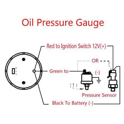 ESUPPORT Car 2" 52mm Digital Oil Press Pressure Gauge Meter Kit Blue LED - color: Oil Press Gauge