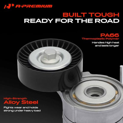 A-Premium Belt Tensioner Assembly with Pulley Compatible with Audi