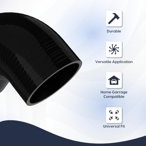 Endure 90 Degree Silicone Elbow Intake Hose 4-Ply, 3"(76mm) - Black - color: Black, size: ID - 3Inch(76mm)