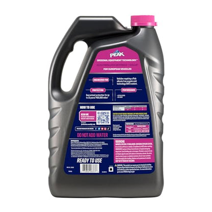 PEAK OET Extended Life Pink 50/50 Prediluted Antifreeze/Coolant for European Vehicles, 1 Gal. - size: 50/50