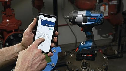 BOSCH GDS18V-740CB14 PROFACTOR™ 18V Connected 1/2 In. Impact Wrench Kit with Friction Ring and (1) CORE18V 8 Ah High Power Battery - style: w/ 18V 8 Ah Battery & Bluetooth Connectivity