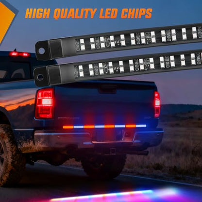 Nilight 60 Inch Emergency Strobe Light Strips with Controller Red Blue - color: 60" Tailgate Strobe w/ Controller Red/Blue