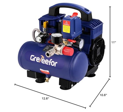 Air Compressor, 1 Gallon Ultra Quiet Portable 60 dB, 13-Second Quick Fill, 1 Gallon Compact, Oil-Free for Tire Inflation/Nail Gun/Pneumatic Tools/Cleaning in Home or Shop Projects, 1.5HP, Violet