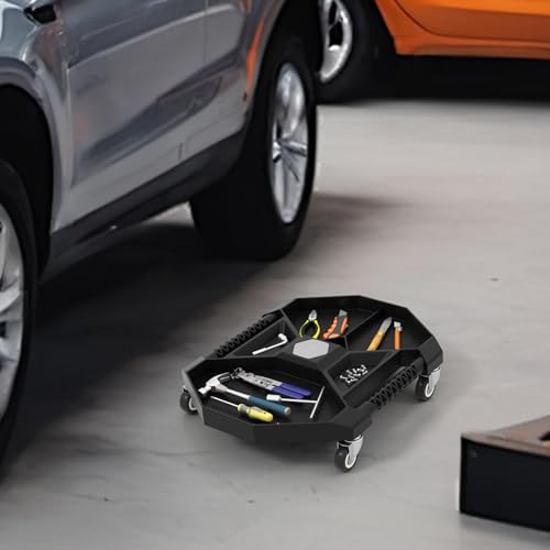 Goplus Rolling Tool Tray, Under Car Magnetic Moving Tray with 4 Swivel Casters, 55 LBS Capacity Caddy Tray, Tool Tray Creeper for Garage, Workshop, Automotive Repair, Mechanics - size: 20.5" x 16.5" x 4"